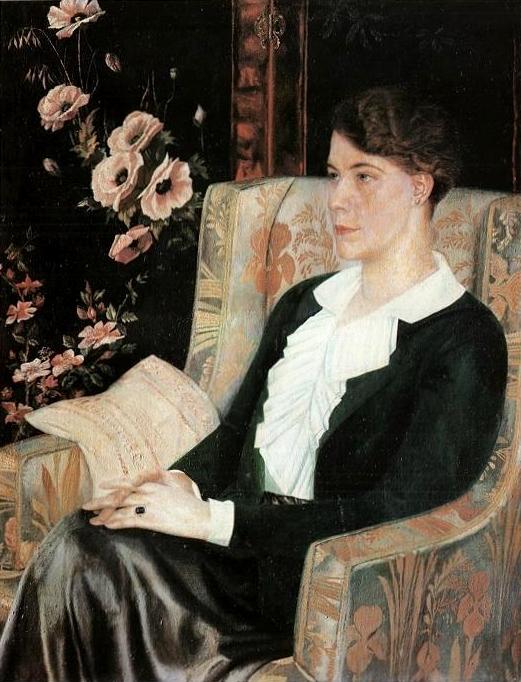 Another classic jacket is pictured in the 1915 painting, Portrait of E N Glebova by Russian painter Pavel Filonov.