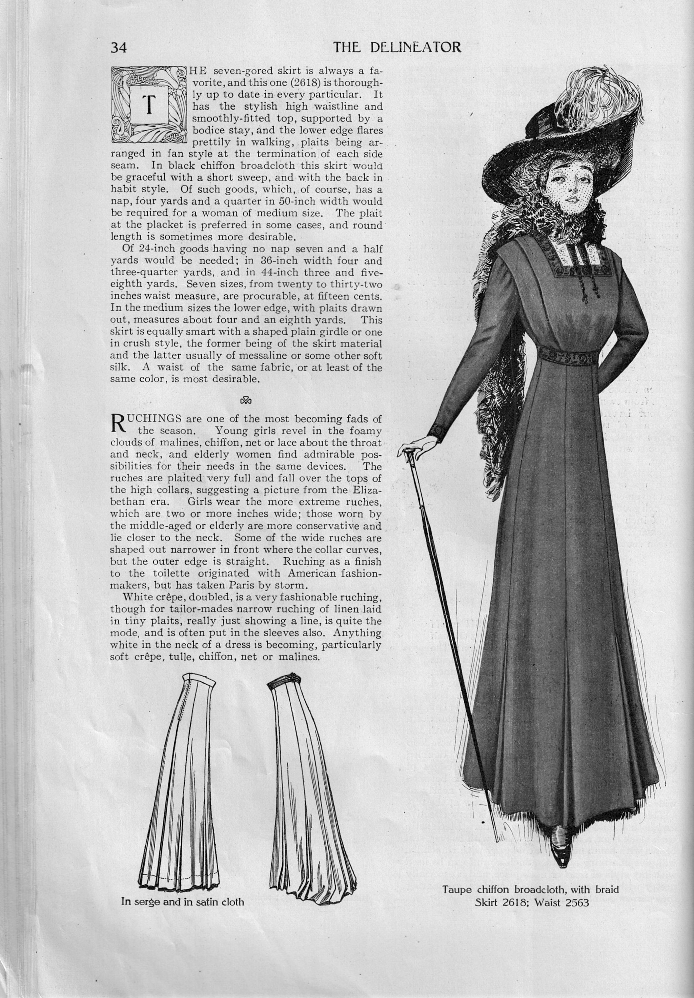 1908 Dec Delineator BW gown