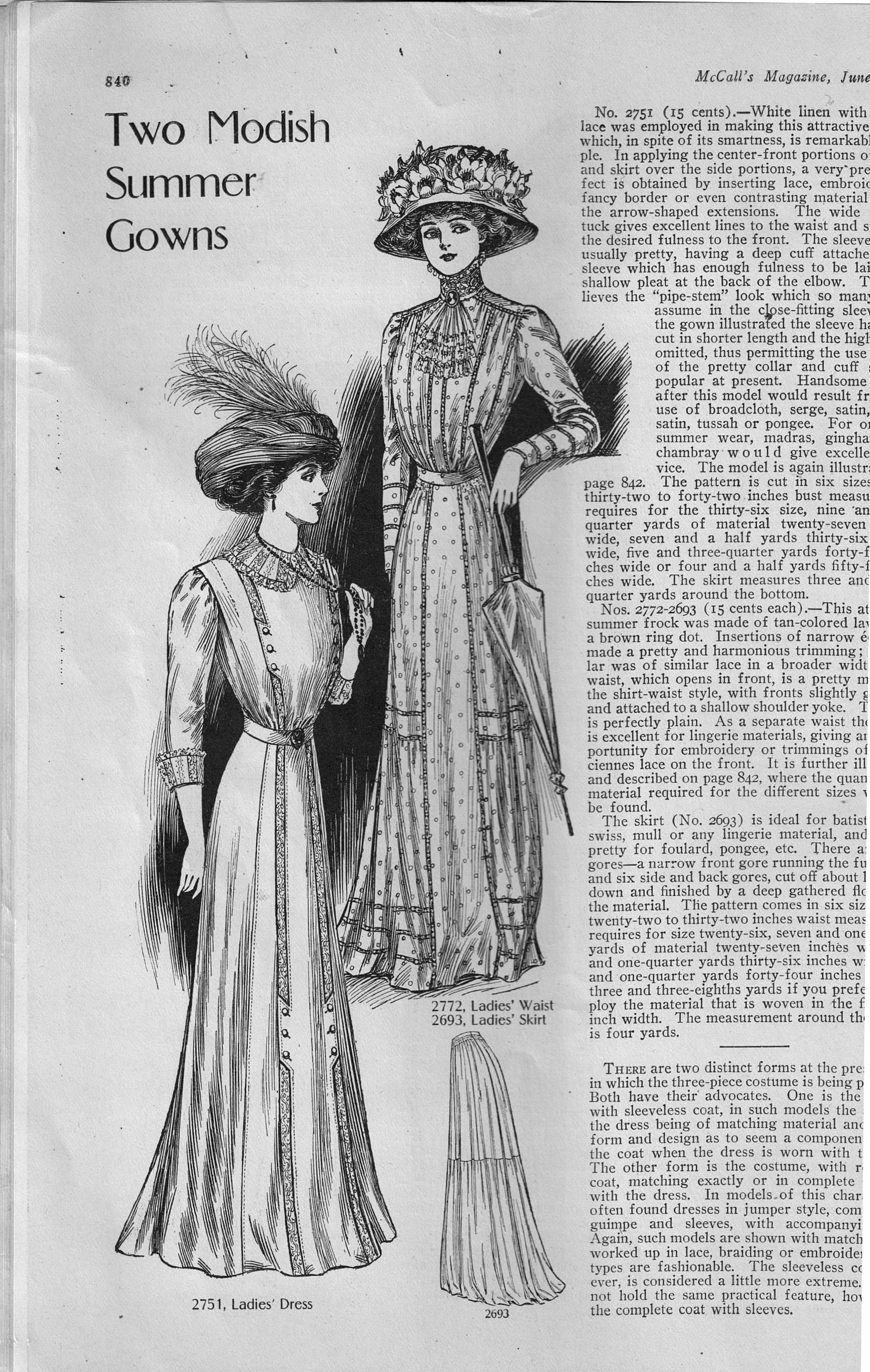 Two Modish Summer Gowns